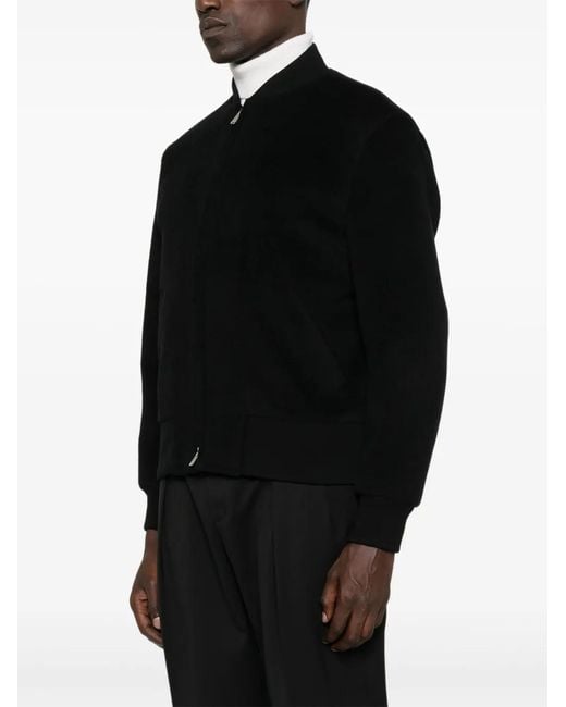 Lardini Black Zip-Front Bomber Jacket for men