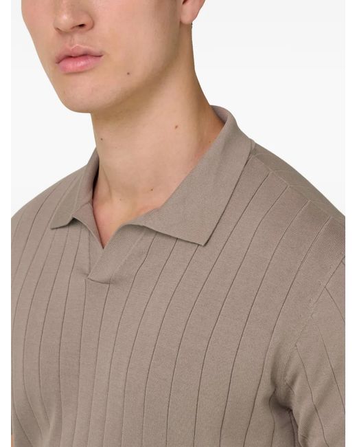 T-Shirt Nervuré À Col Ouvert Boggi pour homme en coloris Gray