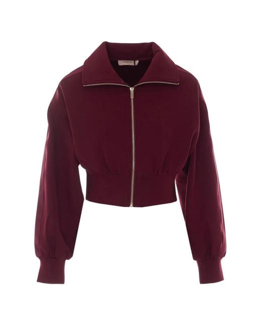 Twinset Purple Zip-Fastening Sweatshirt