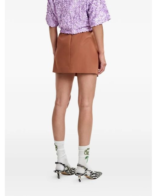Essentiel Antwerp Brown Joyous Bow-Detail Skirt