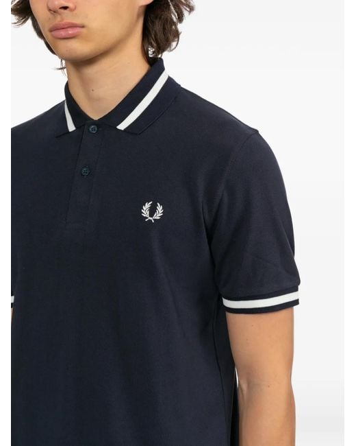 Fred Perry Blue Logo-Embroidered Polo Shirt for men