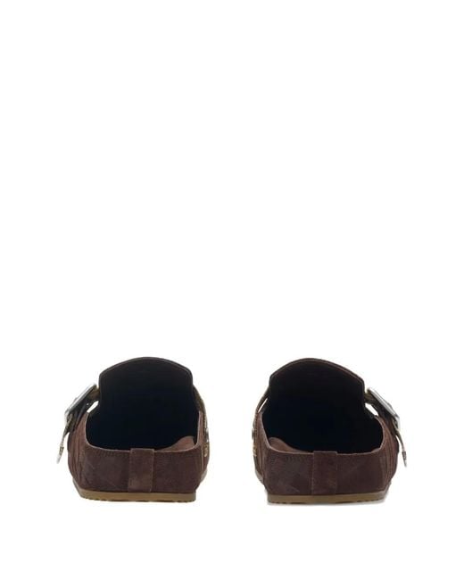 Burberry Brown Check-Pattern Buckle Sandals