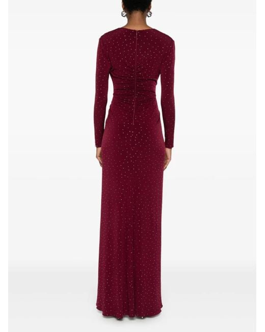 Nissa Purple Rhinestone-Embellished Maxi Dress