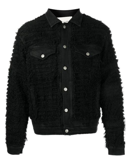 1017 ALYX 9SM Black Frayed Denim Jacket for men
