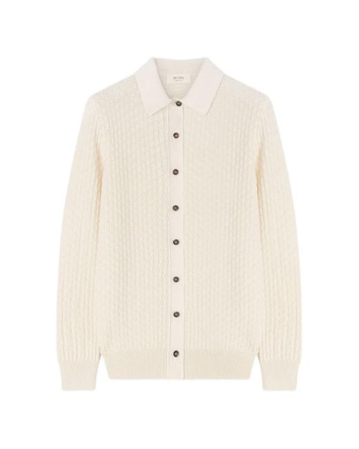 RETORI White Damier-Pattern Cardigan