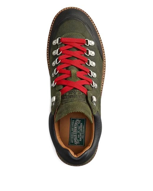 Polo Ralph Lauren Black Alpine Low Lace-Up Hiking Boots for men