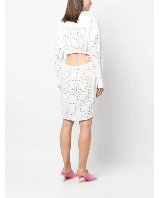 MSGM White Sangallo Dress