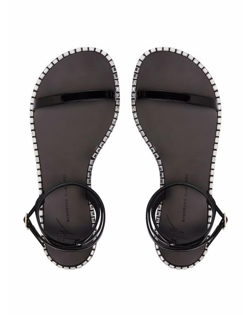 Giuseppe Zanotti Black Bellatriks Flat Sandals