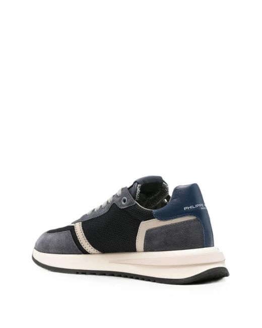Philippe Model White Panelled Logo-Patch Sneakers for men