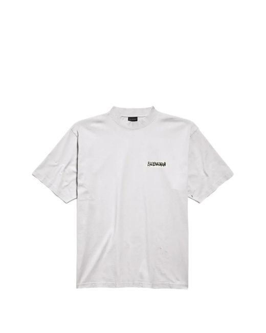 Balenciaga Gray Masking Tape T-Shirt for men