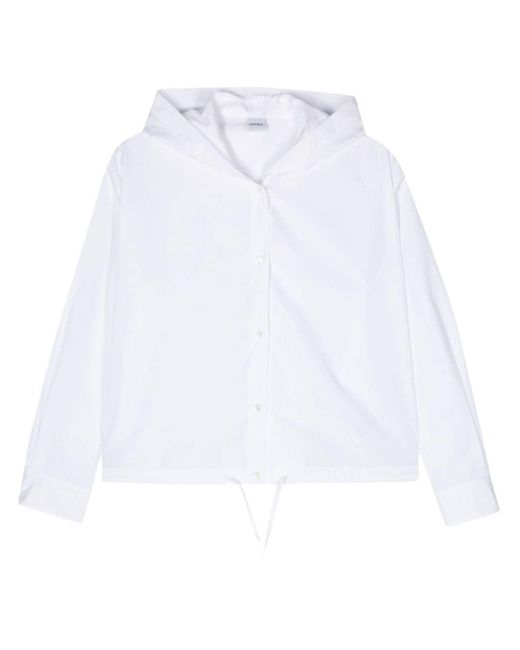 Chemise en popeline à capuche Aspesi en coloris White