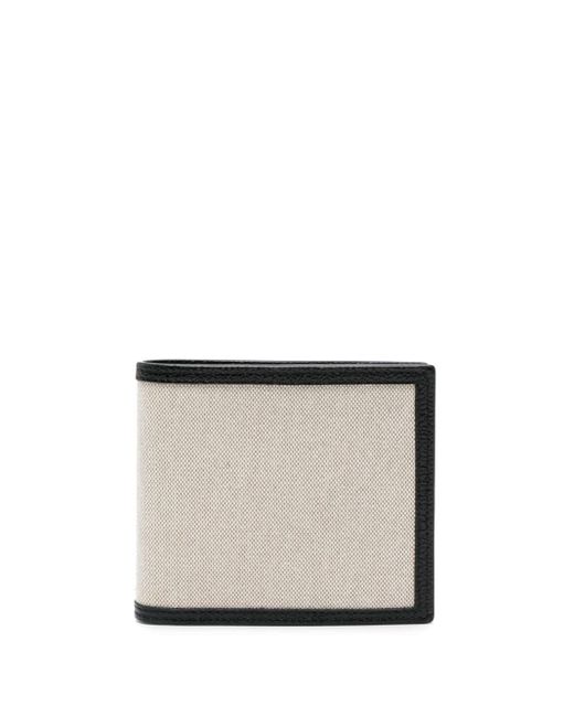 Thom Browne White Bi-fold Canvas Wallet for men