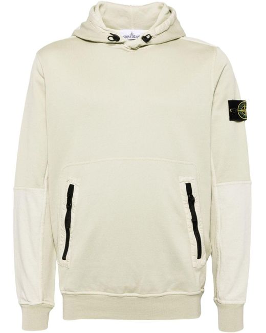 Stone Island Natural Compass-patch Cotton Hoodie for men
