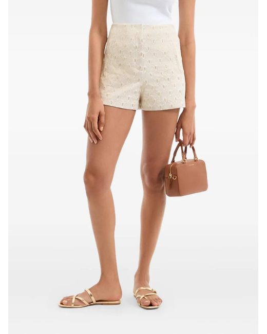 Veronica Beard Women's White Jazmin Fan-Pattern Shorts