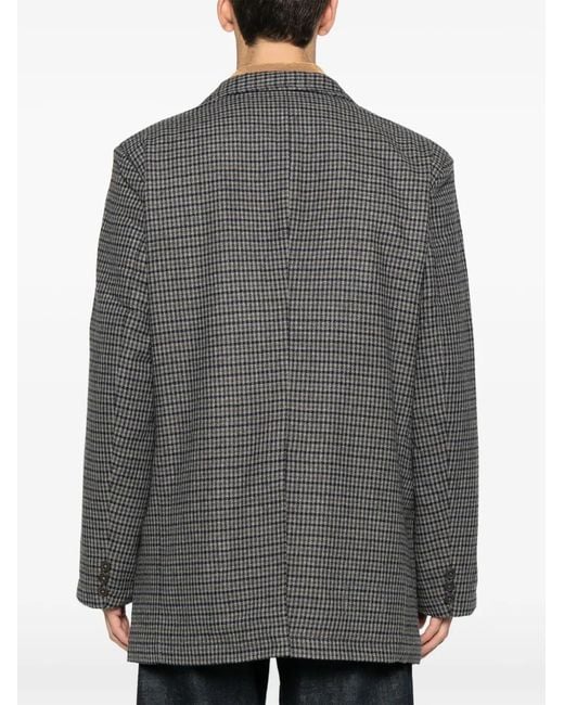 Universal Works Gray Boston Houndstooth Blazer for men