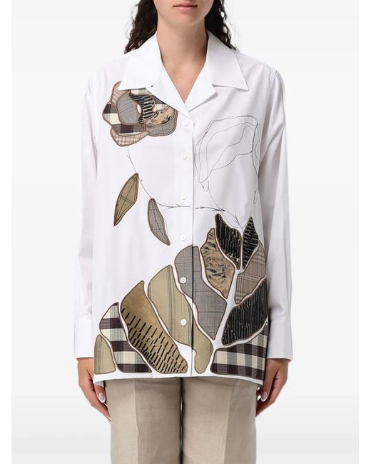 Antonio Marras Gray Patchwork-Motif Button-Up Overshirt