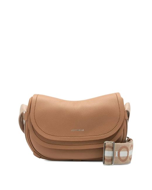 Coccinelle Brown Logo Tape Raquel Cross Body Bag