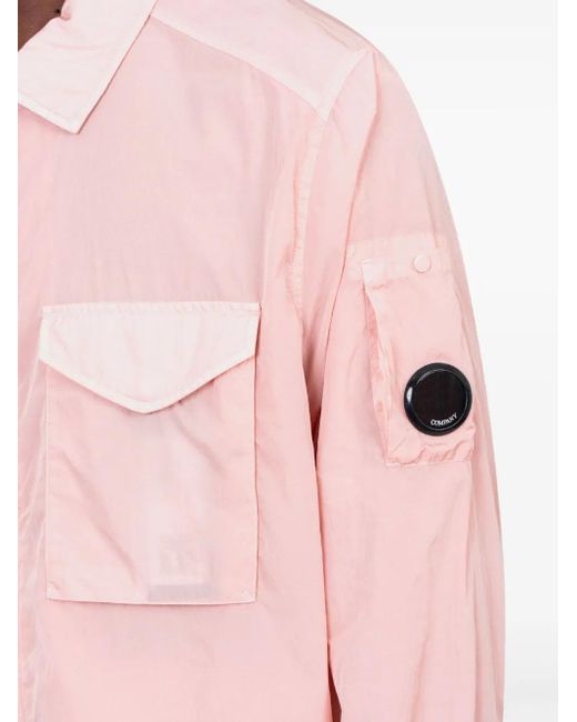 C P Company Pink Chrome-R Pocket-Detail Shirt for men