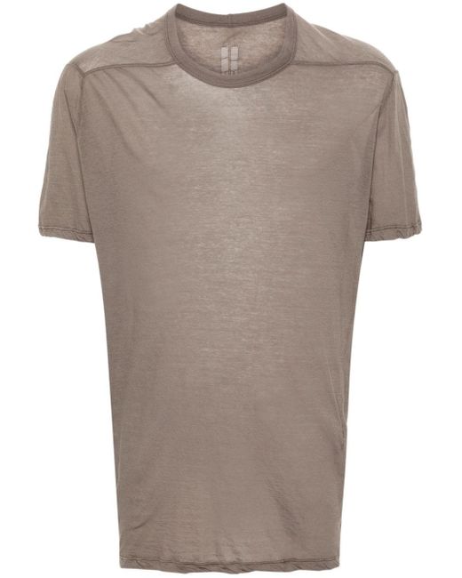 Rick Owens Gray Level Cotton Semi-sheer T-shirt for men