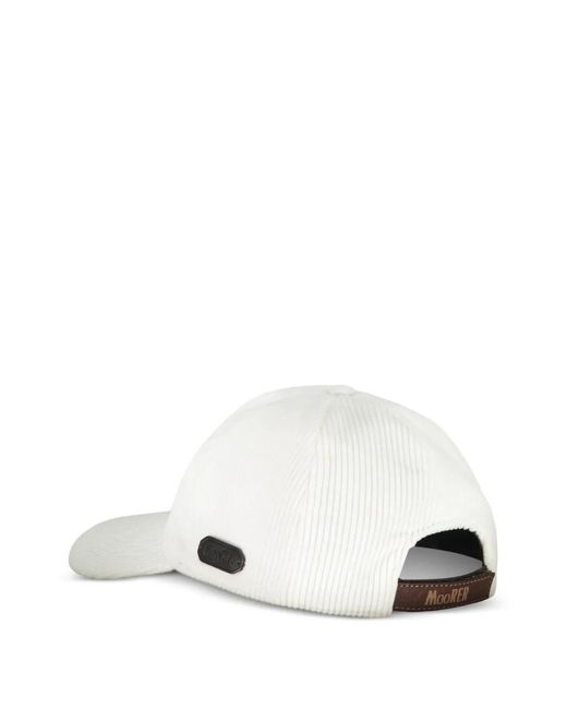 Moorer White Corduroy Cap for men