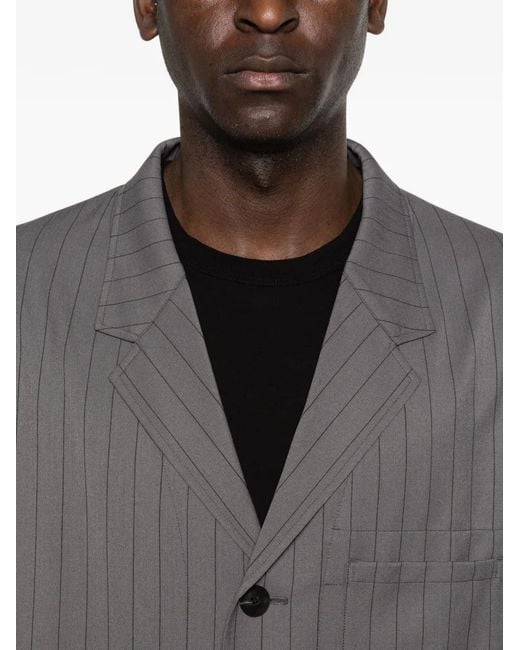 Abrigo A Rayas Diplomáticas Con Botones Y-3 de hombre de color Gray