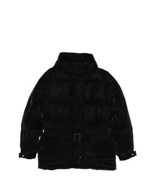 Ienki Ienki Black Doudoune À Taille Ceinturée