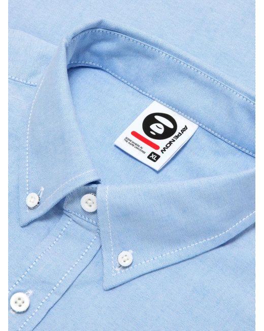 Aape By A Bathing Ape Oxford Overhemd Met Logopatch in het Blue voor heren