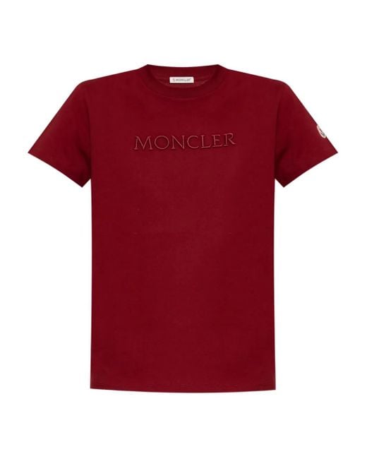 Moncler Red T-Shirt With Logo