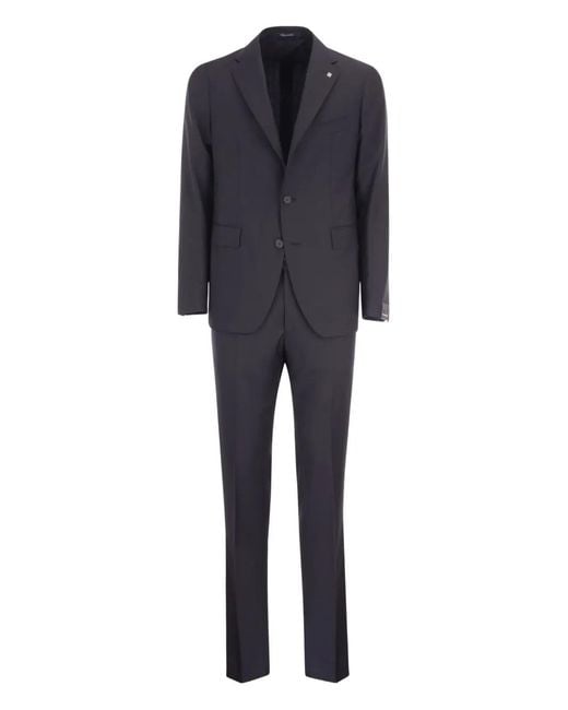 Tagliatore Blue Single-Breasted Wool Suit for men