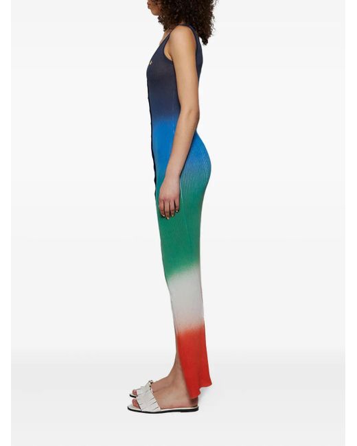Casablanca Blue Gradient-effect Maxi Dress