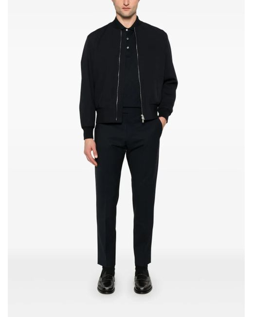 Lardini Black Wool Bomber Jacket for men