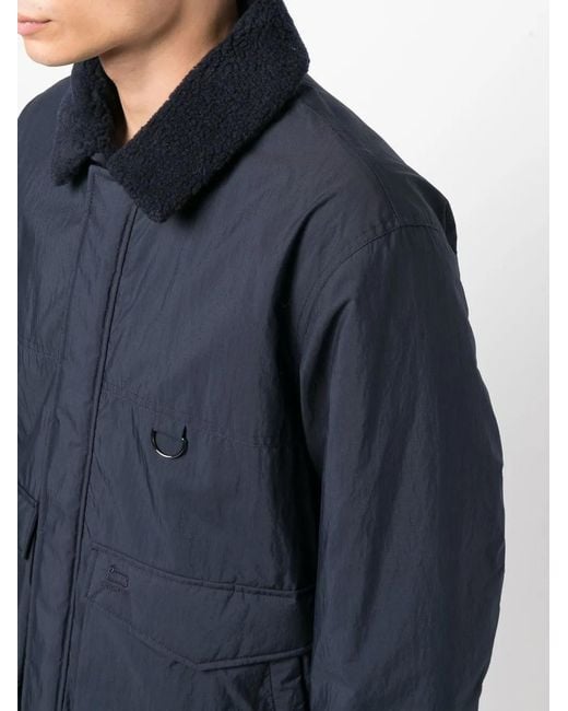 Woolrich Blue Ripstop Sherpa Trucker Jacket for men