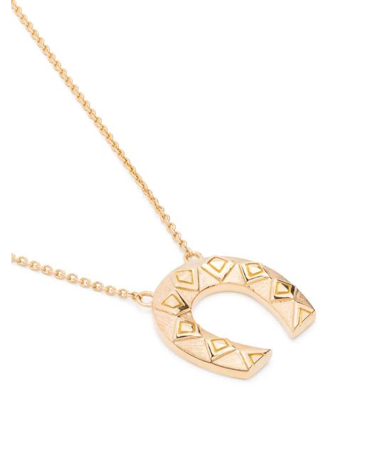 Harwell Godfrey White 18Kt Mini Horseshoe Pendant Necklace