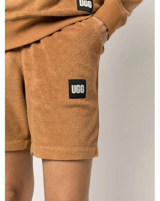 Ugg Brown Logo-Print Cotton Shorts