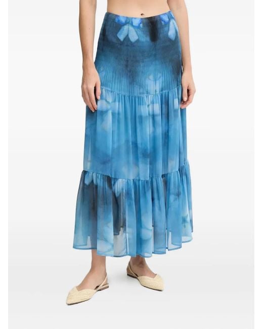 Falda midi plisada Sandro Ferrone de color Blue