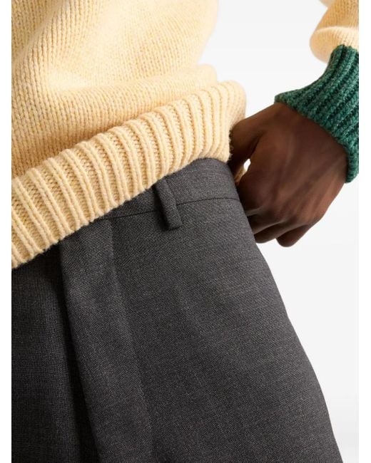 Prada Gray Wool Pants for men