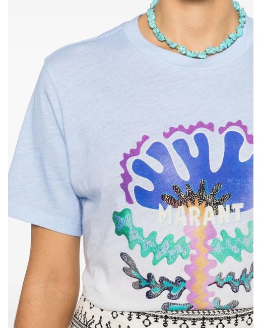 Isabel Marant Blue Zewel Cotton T-Shirt