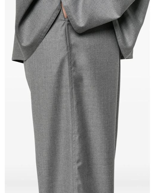 Sofie D'Hoore Gray Elasticated-Waist Wool Pants