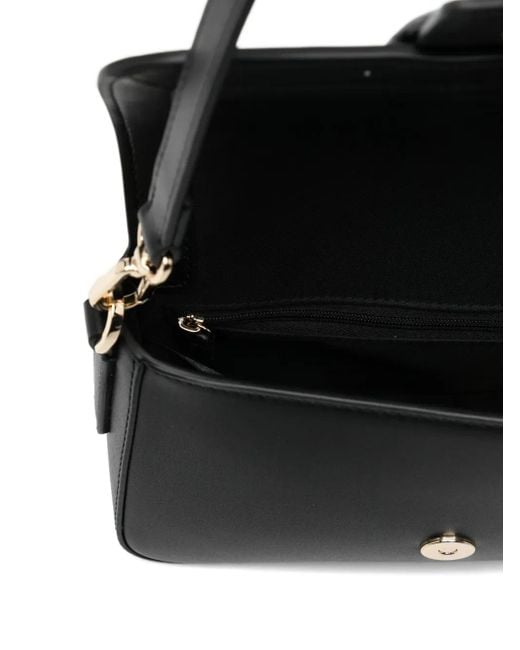 Lacoste Black Logo-Appliqué Flap Bag