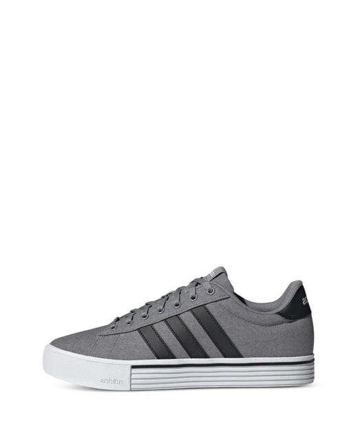 Adidas Gray Daily 4.0 Stripes Daily Sneakers for men