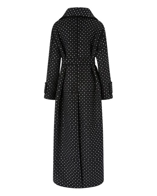 Pinko Black Coat With Rhinestones
