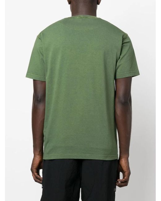 Stone Island Green Compass Patch Cotton T-Shirt for men