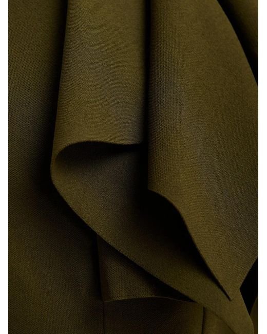 Essentiel Antwerp Green Know Ruffled Asymmetric-Neckline Top