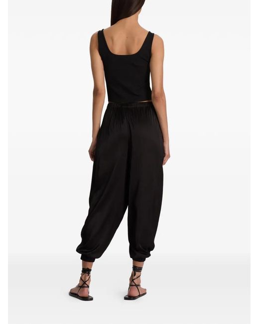 Alice + Olivia Black Declan Elasticated-Cuff Trousers
