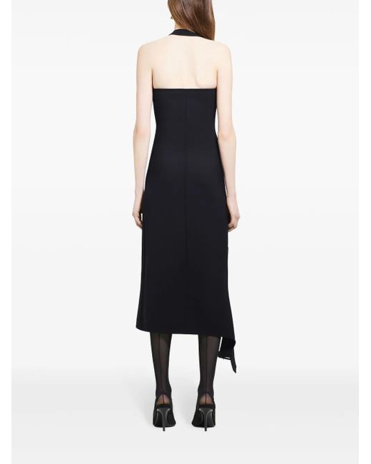 Courreges Black Asymmetric Buckle Dress