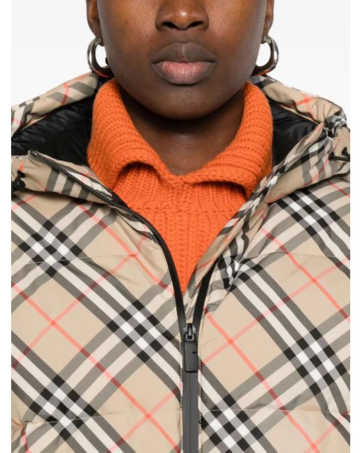 Plumífero con motivo Vintage Check Burberry de color Natural