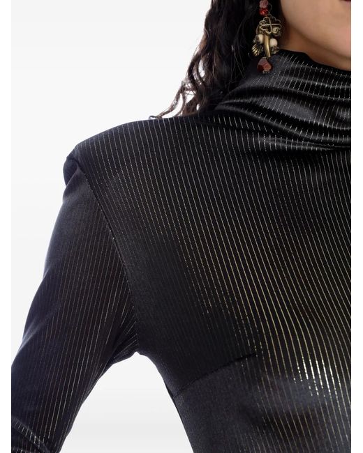 Amir Slama Black X Astrid Striped Maxi Dress