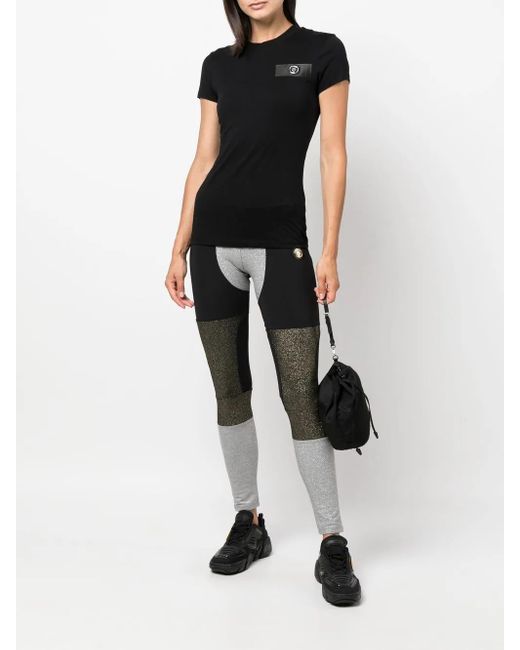 Philipp Plein Black Statement Stretch Leggings