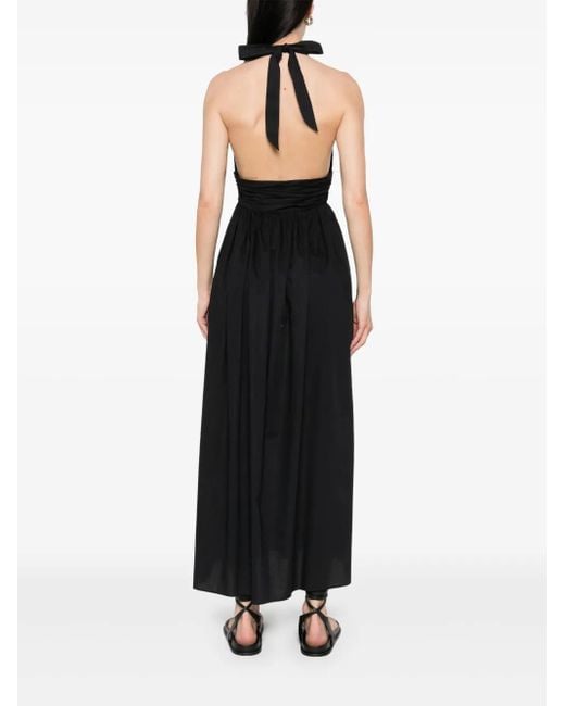 Matteau Black Plunge Halterneck Midi Dress