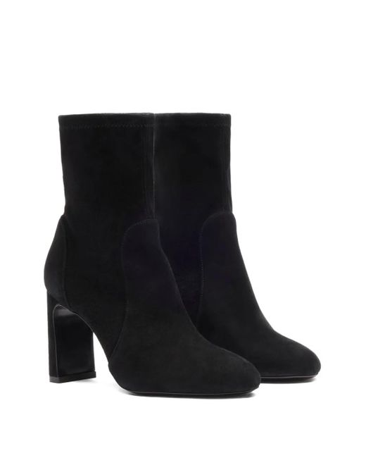 Stuart Weitzman Black 85Mm Block-Heel Ankle Boots